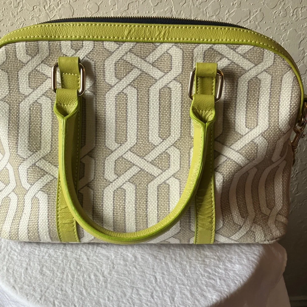 Spartina 449: Veranda Satchel Crossbody Bag- Geometric Pattern - Picture 9 of 11